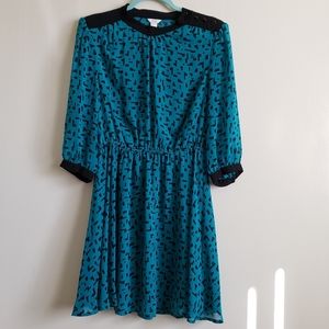 I Love H81 (Forever 21) Teal & Black Dress